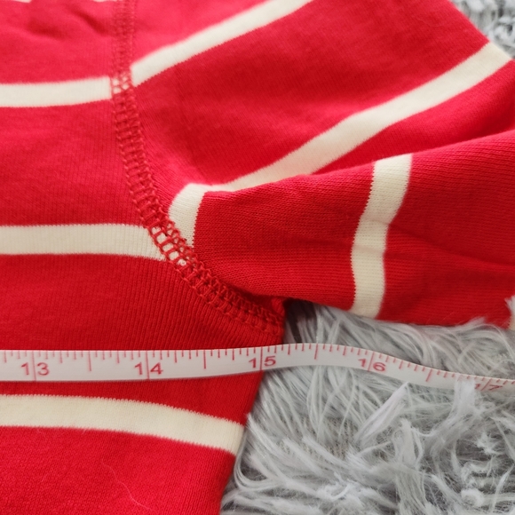 Ralph Lauren Jeans Co. Red and White Striped Three Quarter Sleeve Cotton Henley - Picture 4 of 7